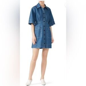 Sea New York Peper Cotton Linen Denim Shirt Dress Size Small Medium